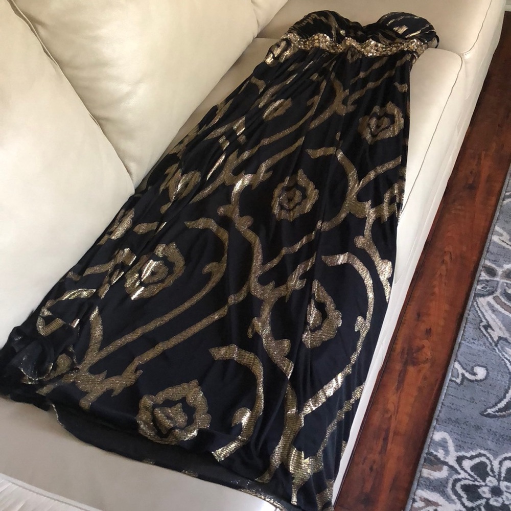 Metallic gold and black gown